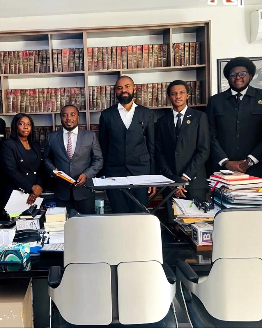 Deji Adeyanju with students in the chambers of Deji Adeyanju & Partners